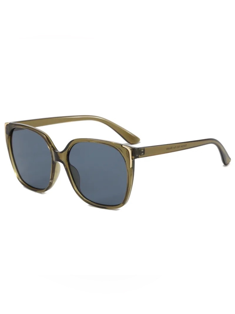 House of Harlow 1960 Oversized Square Sunglasses Olive Frame Dark Lenses